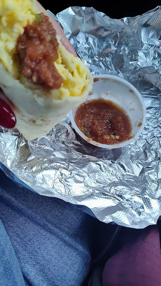 Potato and Egg Taco and Hot Sauce